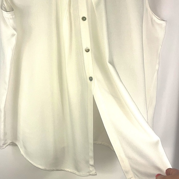 Fever sleeveless collared button down high/low tunic Sz XL - Picture 9 of 12